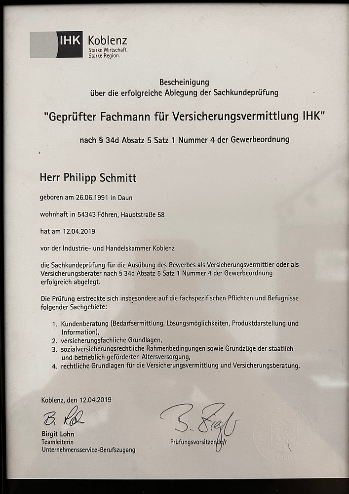 Fachmann für Versicherungen (IHK)